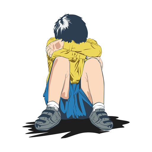 A boy crying