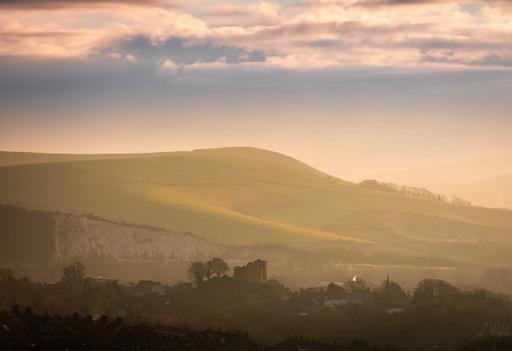 Early morning in the South Downs, the setting for the Downland Murder Mystery series by author Robert Crouch
